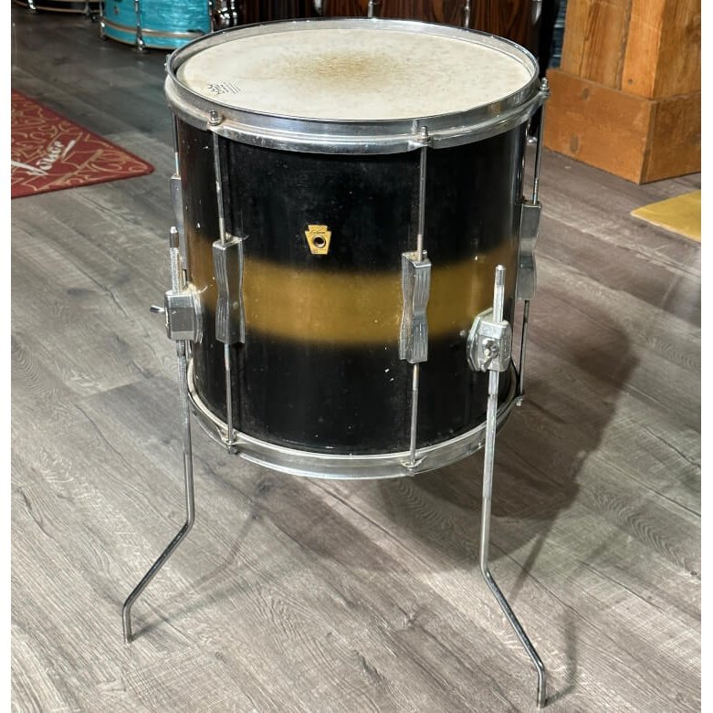 Used Vintage Ludwig Club Date Floor Tom 14x14 Black/Gold Duco