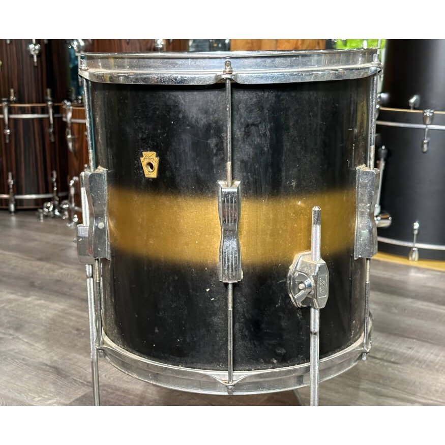 Used Vintage Ludwig Club Date Floor Tom 14x14 Black/Gold Duco