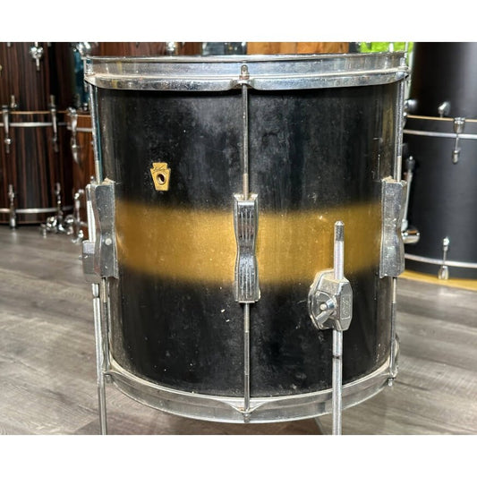 Used Vintage Ludwig Club Date Floor Tom 14x14 Black/Gold Duco