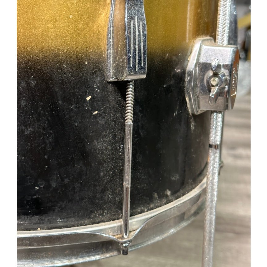 Used Vintage Ludwig Club Date Floor Tom 14x14 Black/Gold Duco