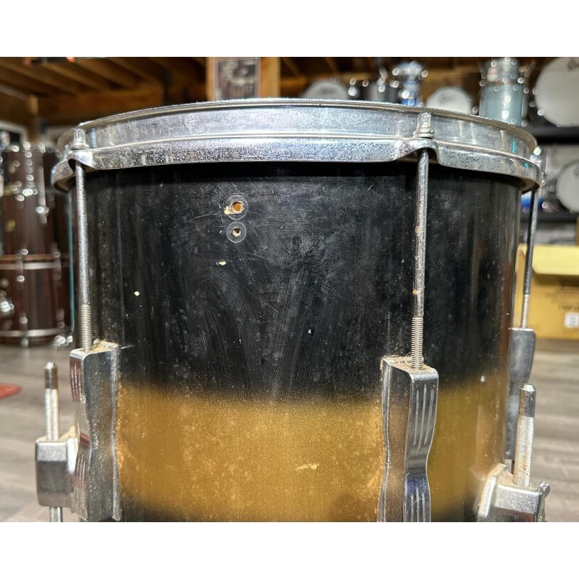Used Vintage Ludwig Club Date Floor Tom 14x14 Black/Gold Duco