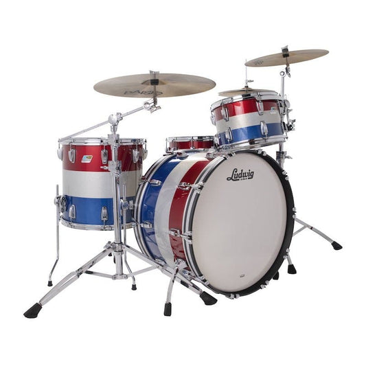 Ludwig Legacy Maple "Spirit of 76" 3pc Pro Beat Drum Set Red White & Blue