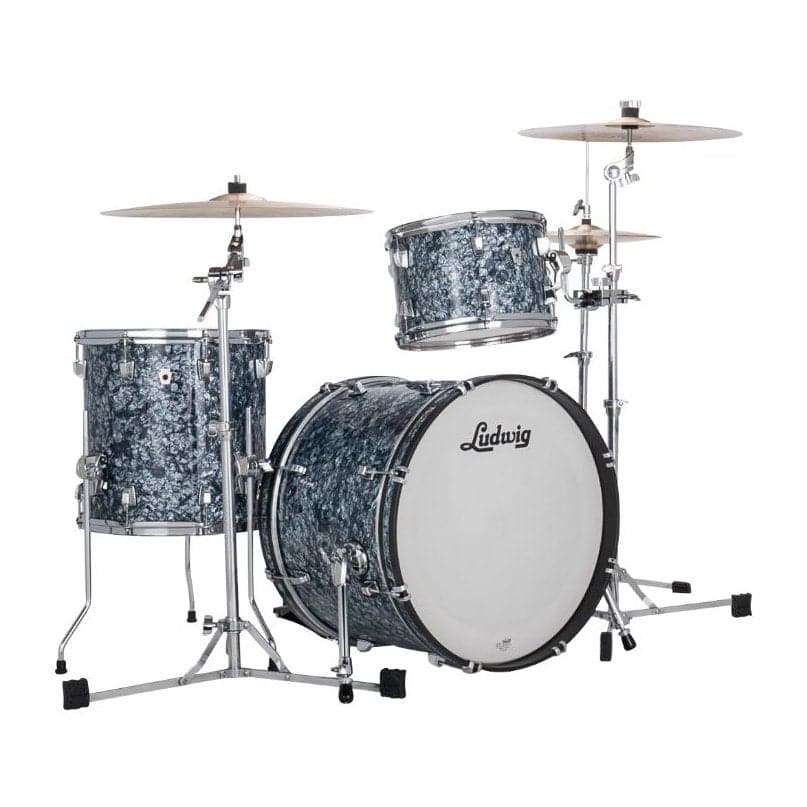 Ludwig Neusonic Downbeat 3pc Drum Set Steel Blue Pearl