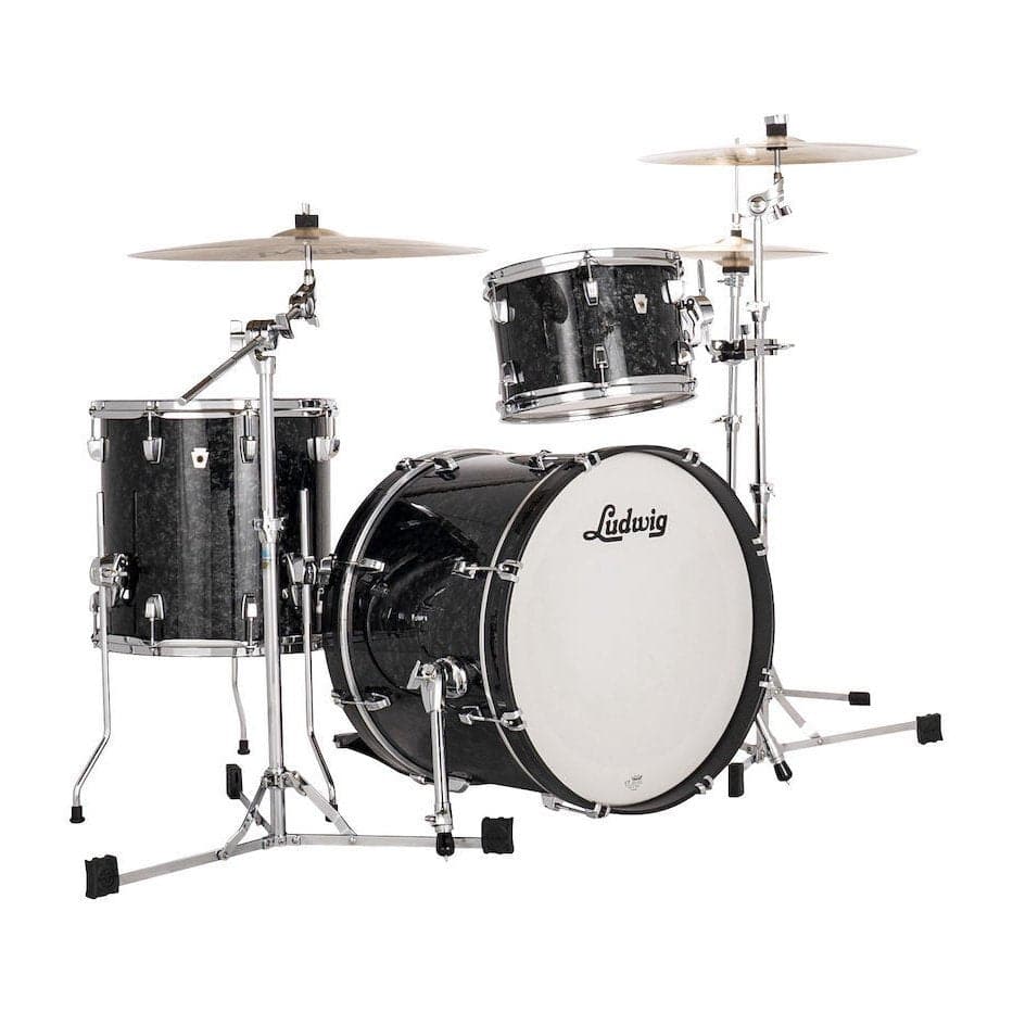 Ludwig Neusonic Downbeat 3pc Drum Set Ebony Pearl