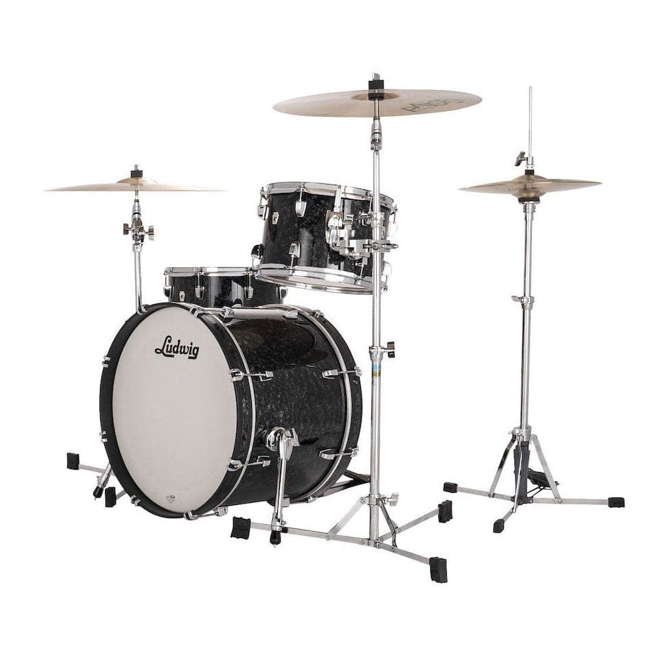 Ludwig Neusonic Downbeat 3pc Drum Set Ebony Pearl