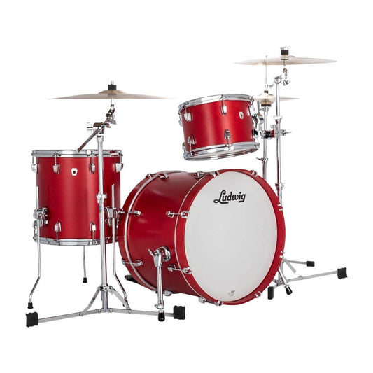 Ludwig Neusonic Downbeat 3pc Drum Set Satin Diablo Red