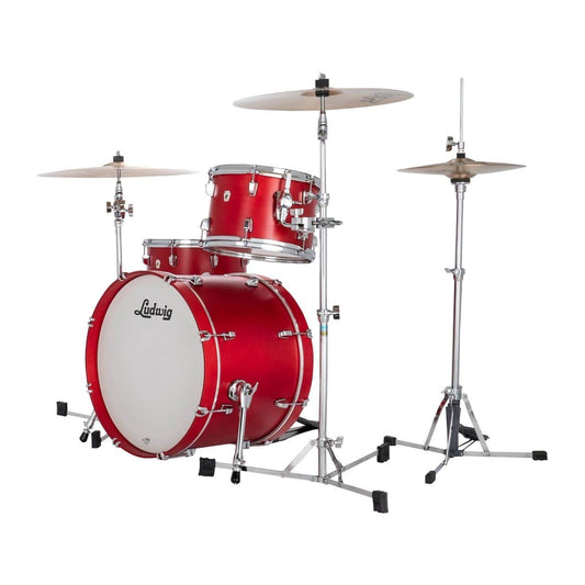 Ludwig Neusonic Downbeat 3pc Drum Set Satin Diablo Red