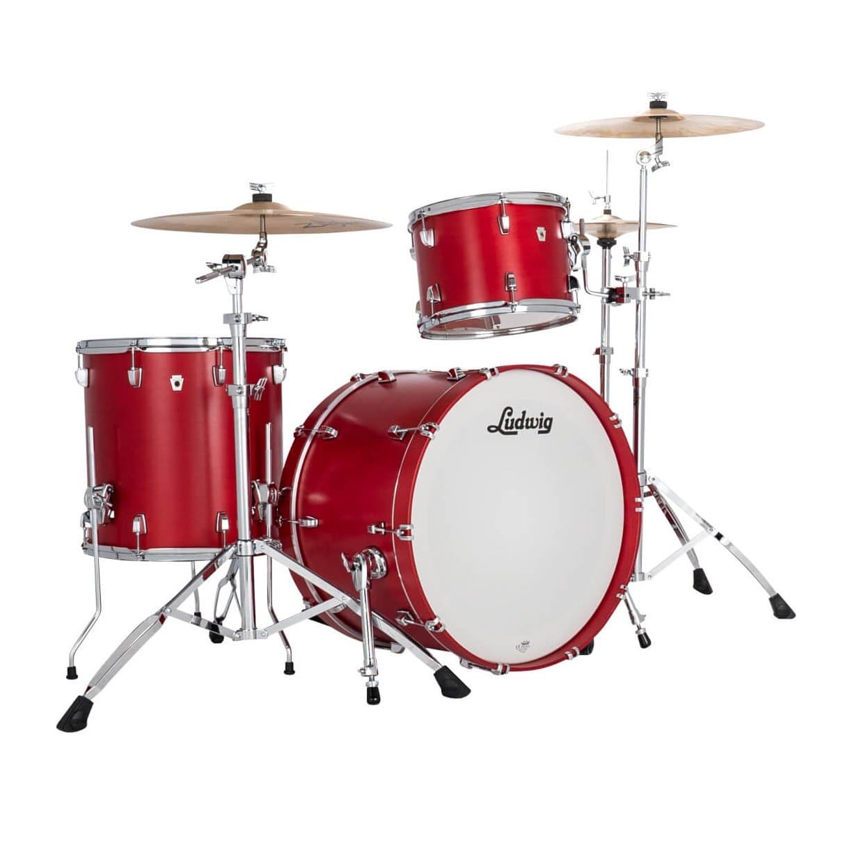 Ludwig Neusonic FAB 3pc Drum Set Satin Diablo Red