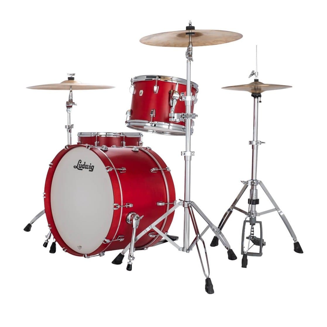 Ludwig Neusonic FAB 3pc Drum Set Satin Diablo Red
