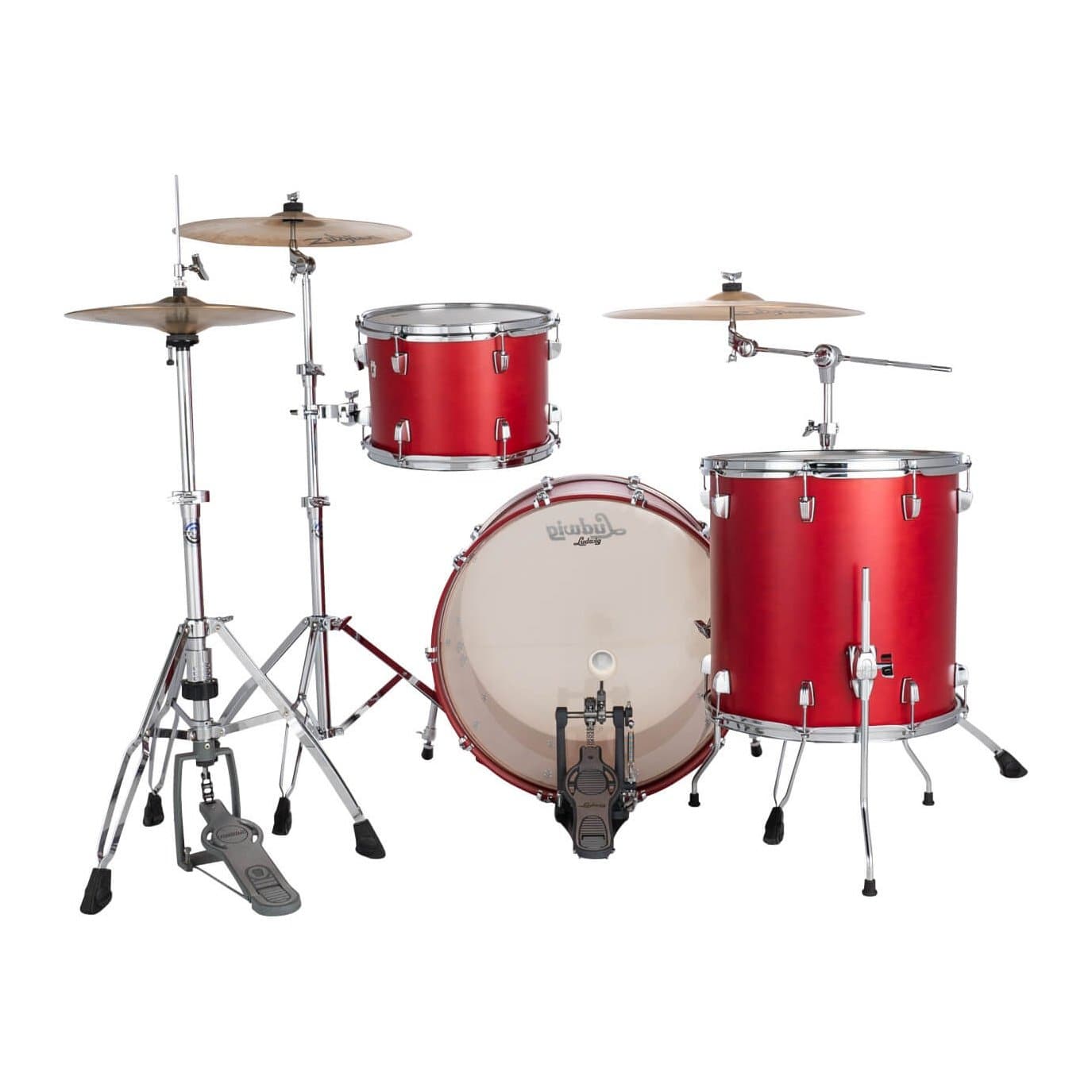 Ludwig Neusonic FAB 3pc Drum Set Satin Diablo Red