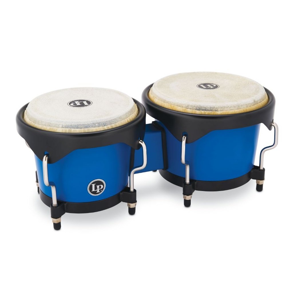 Latin Percussion LP601D-DB-K Discovery Series 6-1/4-inch and 7 1/4-inch Bongo with FREE Carrying Bag - Race Car Blue