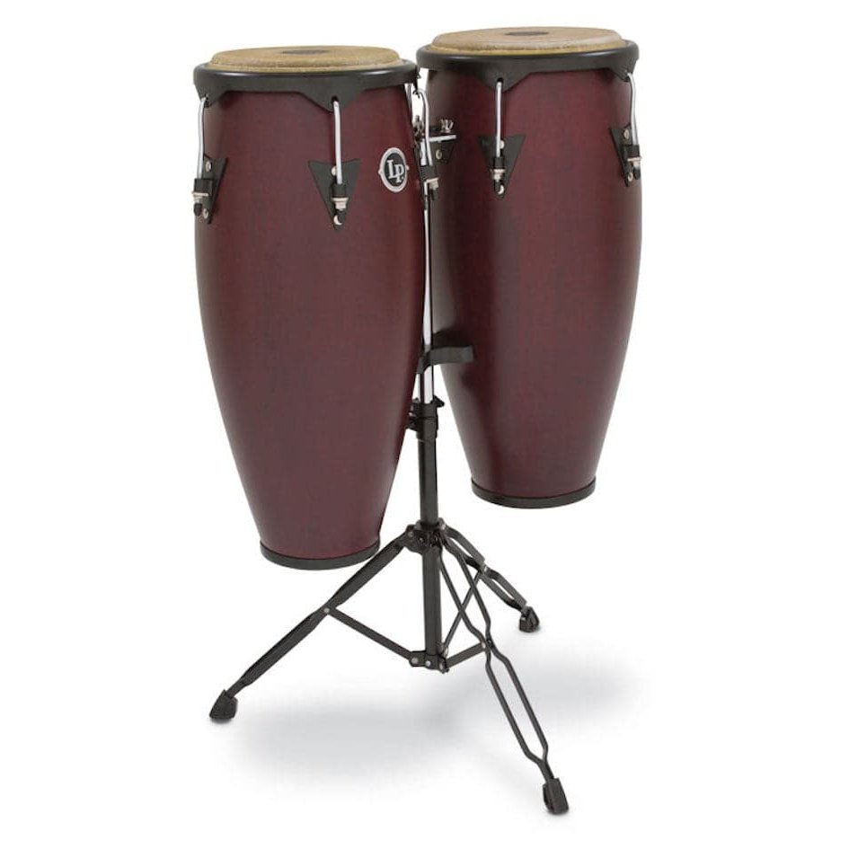 LP City Conga Set with Stand - Dark Wood Finish