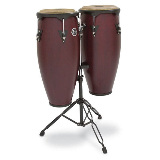 LP City Conga Set with Stand - Dark Wood Finish