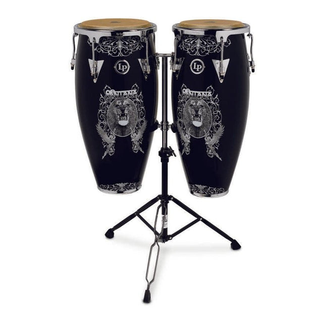 LP Aspire 10-inch and 11-inch Conga Set with Double Stand - Santana Lion