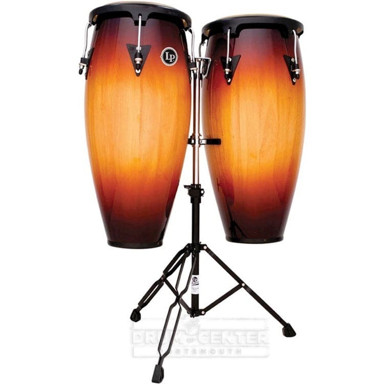 LP Aspire Wood Congas Set with Double Stand -Vintage Sunburst Finish