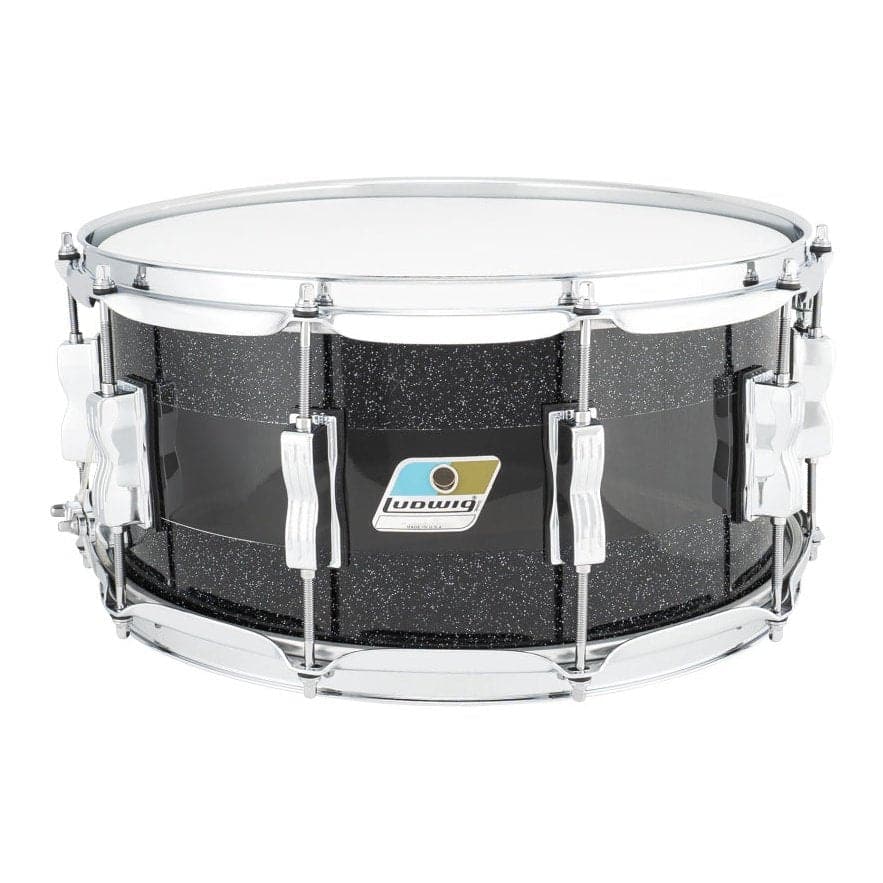 Ludwig Vistalite Snare Drum 14x6.5 50th Anniversary Black Sparkle/Smoke/Black Sparkle