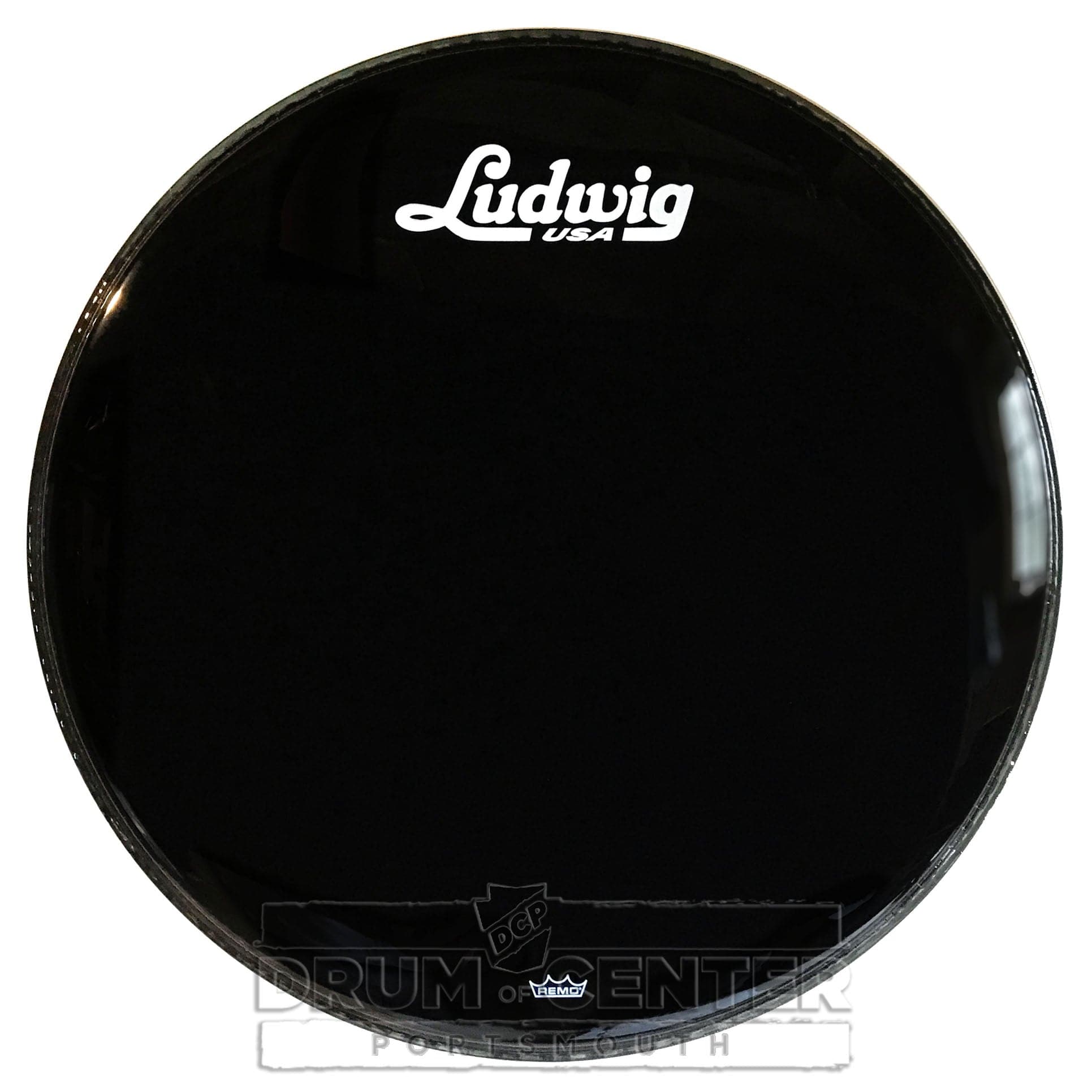 Ludwig Bass Drum Logo Head : P3 Ebony with Script Logo 24