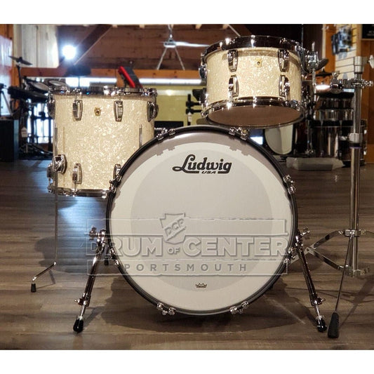 Ludwig Legacy Mahogany 3pc Drum Set Vintage White Marine
