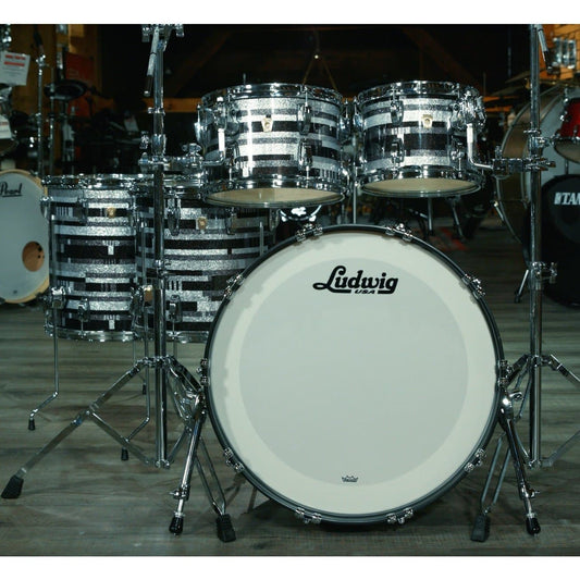 Ludwig Classic Maple 5pc 22/10/12/14/16 Drum Set Digital Black Sparkle