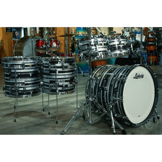 Ludwig Classic Maple 5pc 22/10/12/14/16 Drum Set Digital Black Sparkle