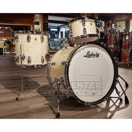 Ludwig Legacy Mahogany 3pc Drum Set Vintage White Marine