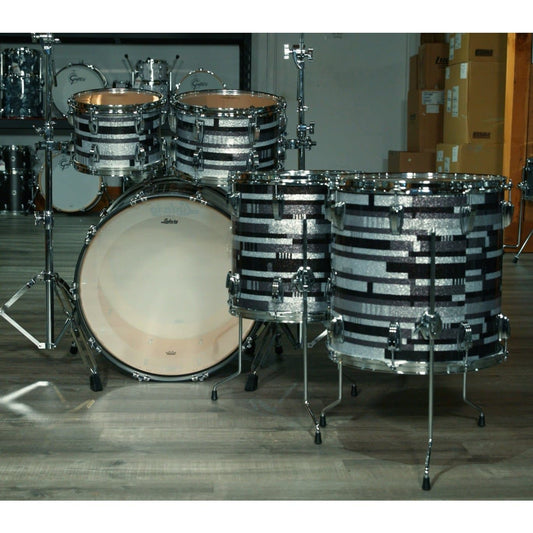 Ludwig Classic Maple 5pc 22/10/12/14/16 Drum Set Digital Black Sparkle