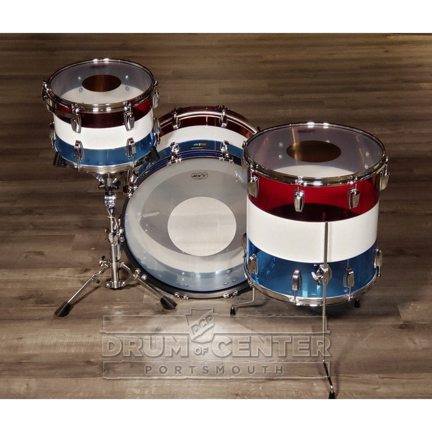 Ludwig Vistalite 3pc Drum Kit - Red - Forks Drum Closet