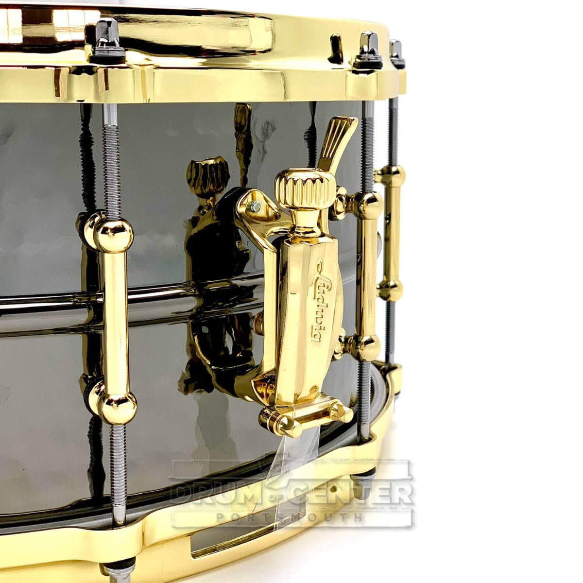 Ludwig LB417KBT Black Beauty Snare Drum 14x6.5 Hammered w/Brass Trim