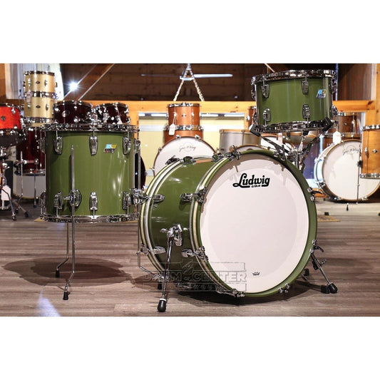 Ludwig Classic Maple 3pc Downbeat Drum Set Heritage Green