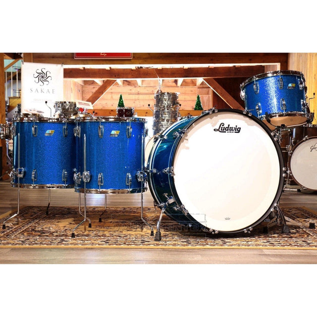 Ludwig Classic Maple 4pc Bonham Drum Set Blue Sparkle