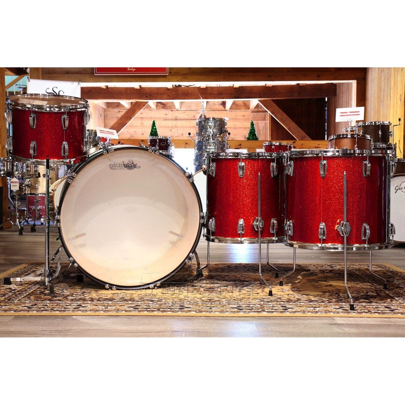 Ludwig Classic Maple 4pc Bonham Drum Set Red Sparkle