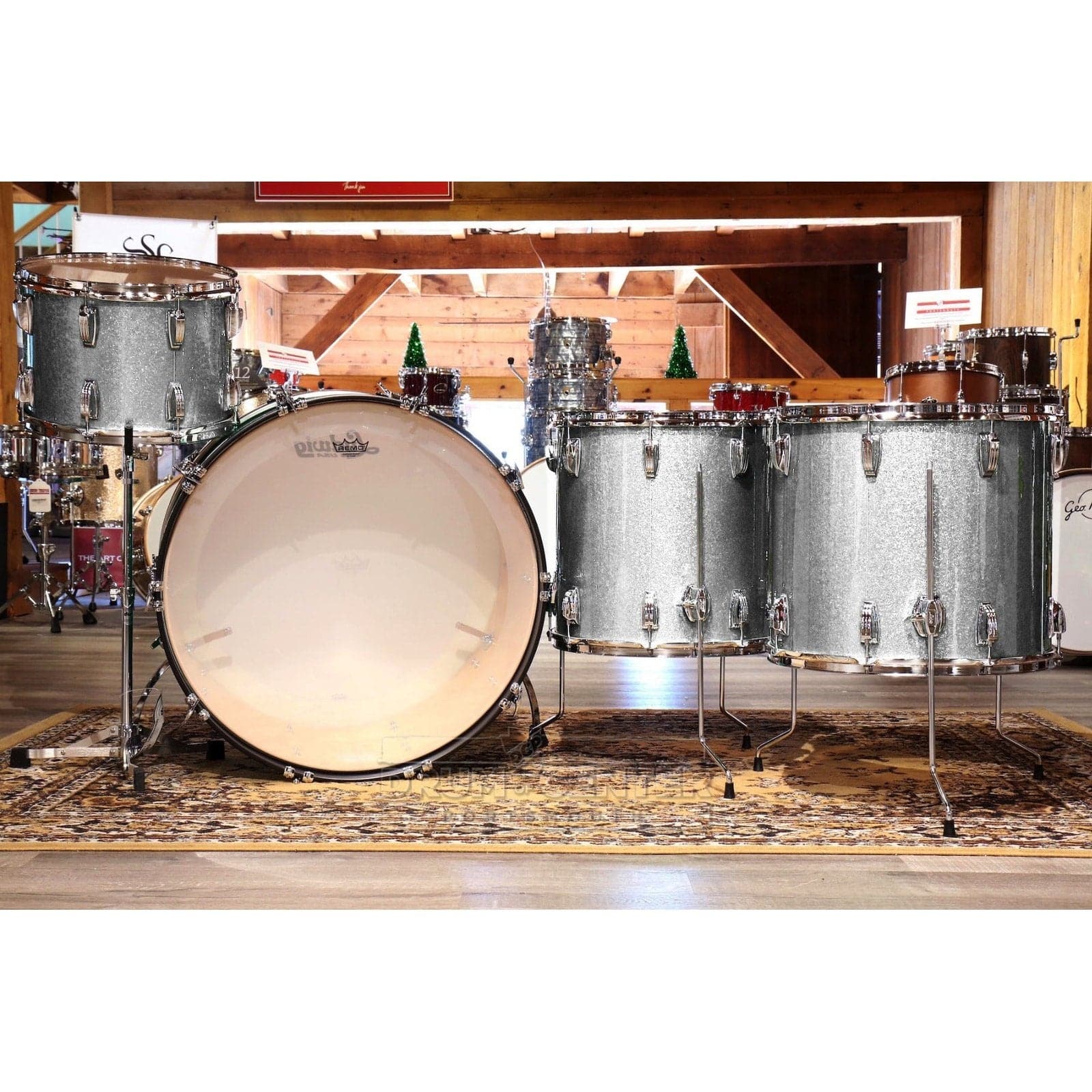 Ludwig Classic Maple 4pc Bonham Drum Set Silver Sparkle