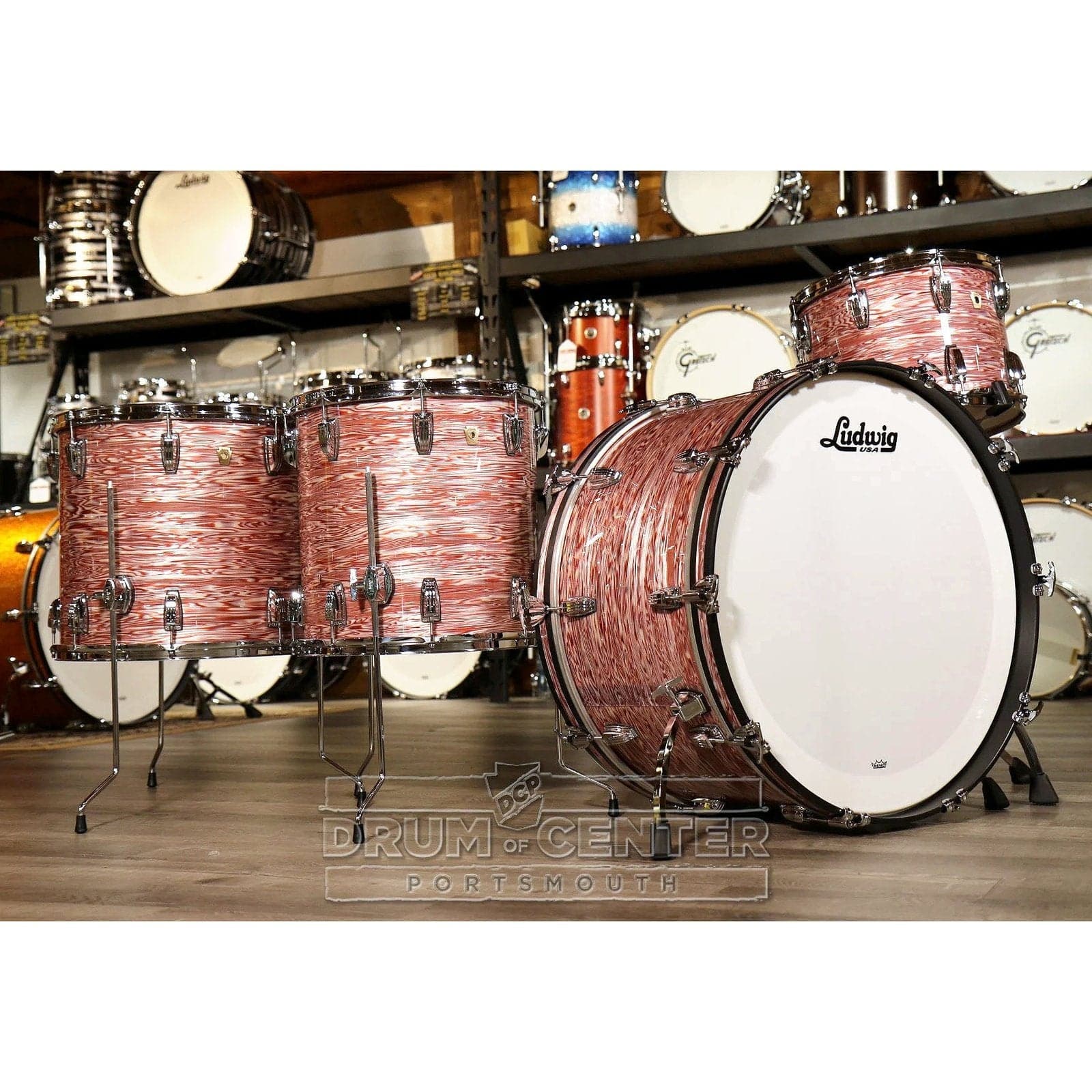 Ludwig Classic Maple 4pc Bonham Drum Set Vintage Pink Oyster