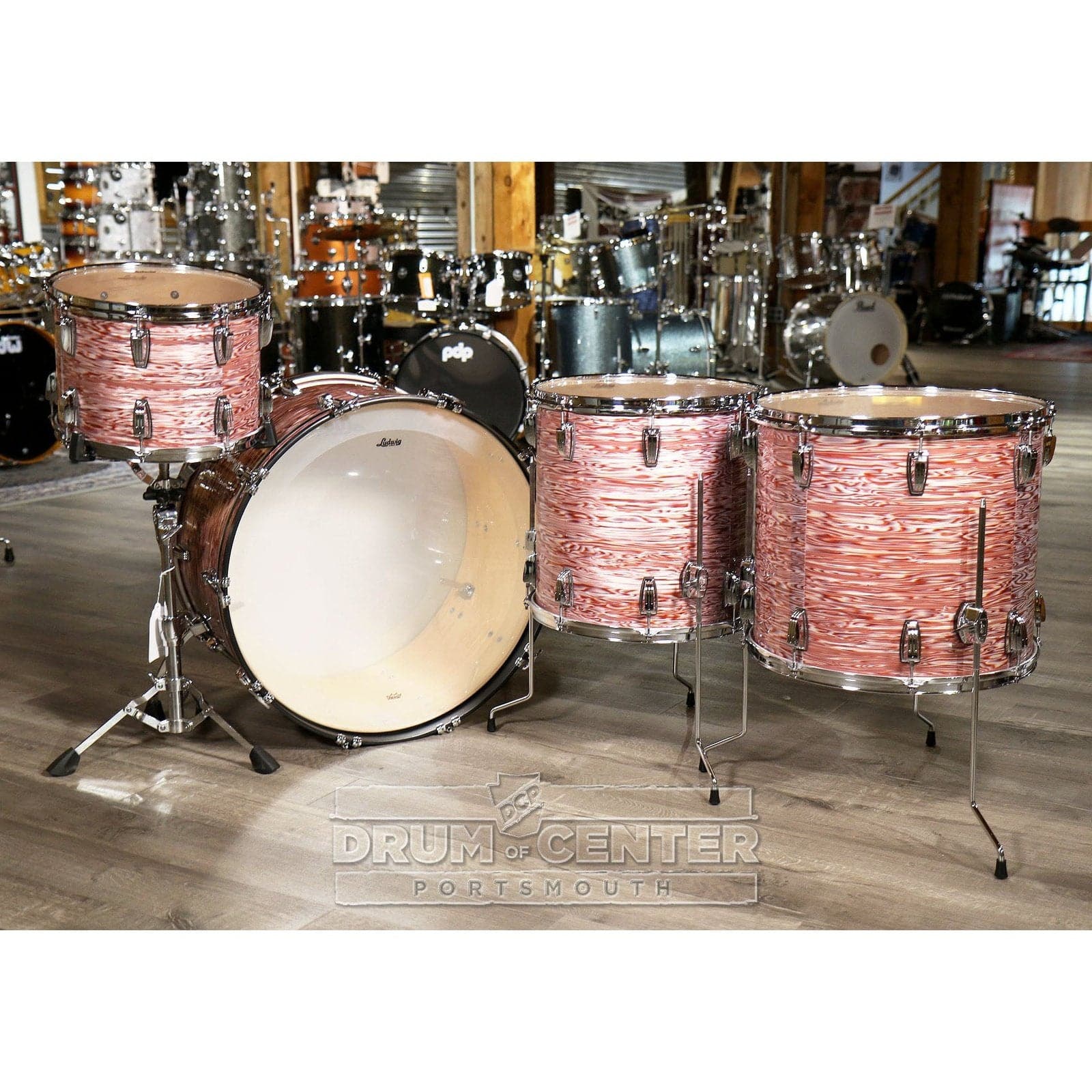 Ludwig Classic Maple 4pc Bonham Drum Set Vintage Pink Oyster