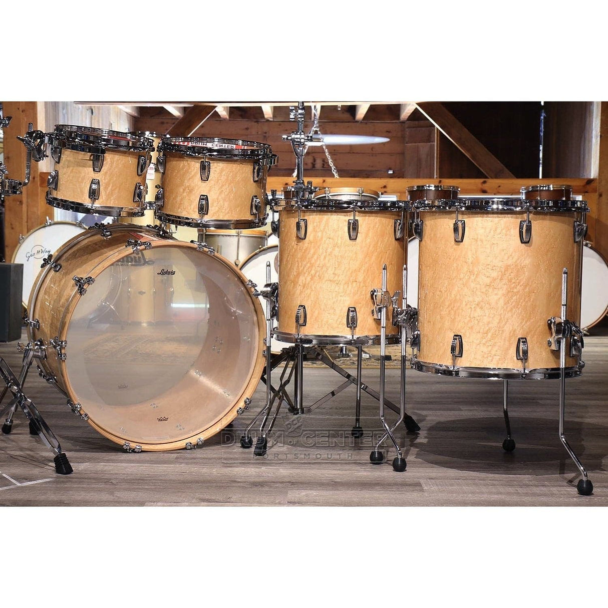 Ludwig Classic Maple Aged Exotic 5pc 2 Up/2 Down Drum Set Birdseye Maple