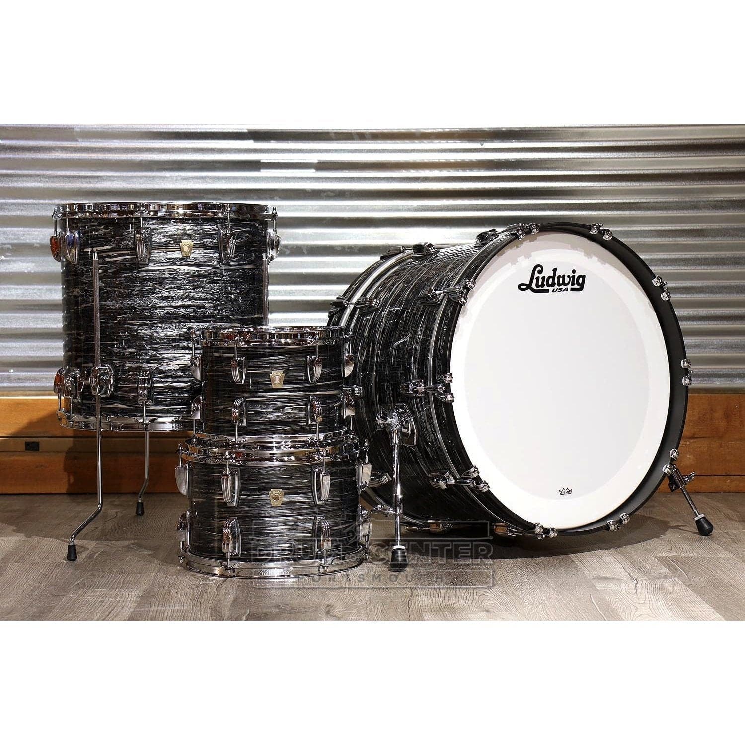 Ludwig Classic Maple 4pc 22/10/12/16 Drum Set Vintage Black Oyster