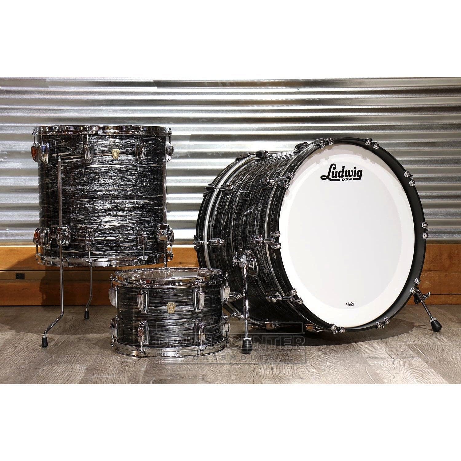 Ludwig Classic Maple 3pc 22/12/16 Drum Set Vintage Black Oyster
