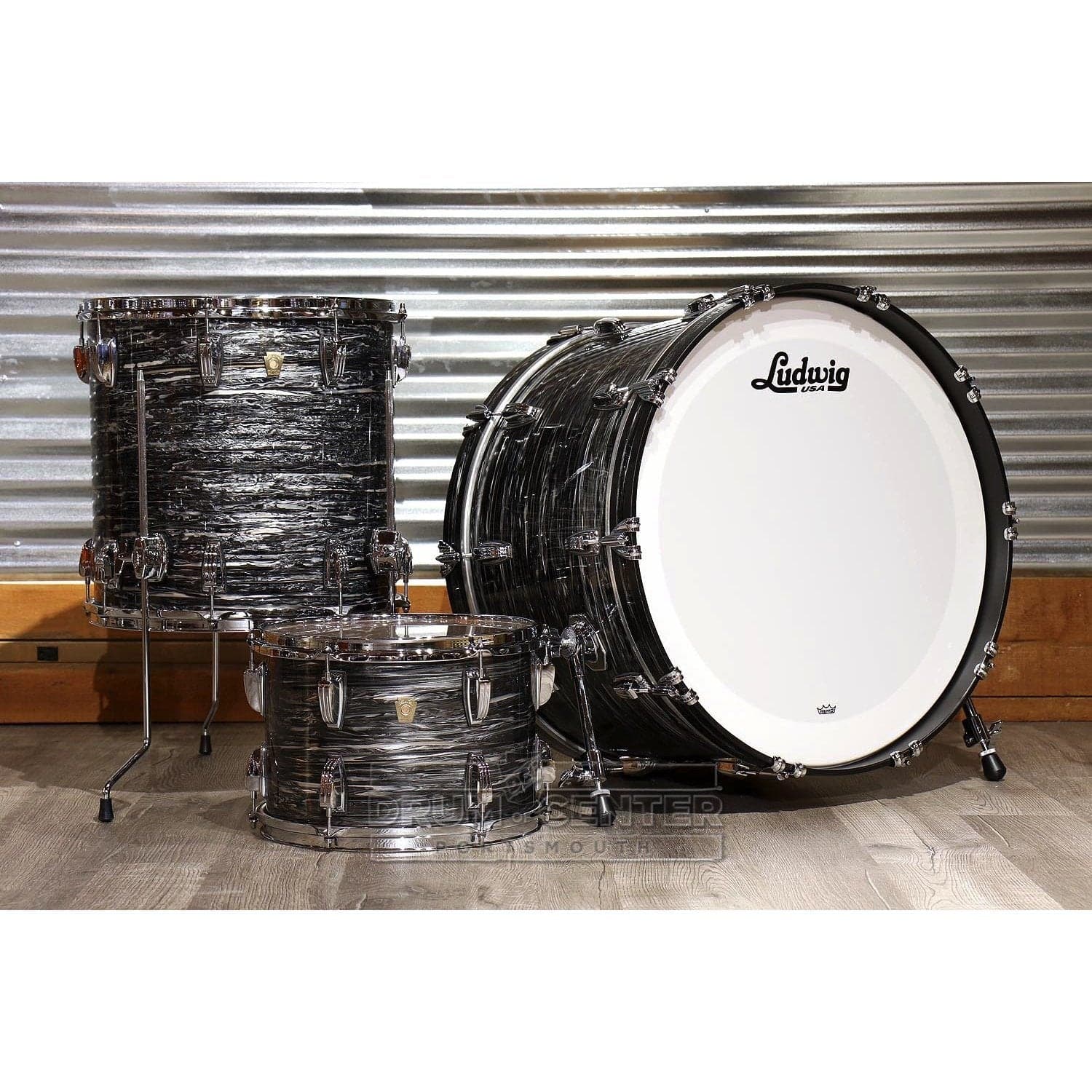 Ludwig Classic Maple 3pc 24/13/16 Drum Set Vintage Black Oyster