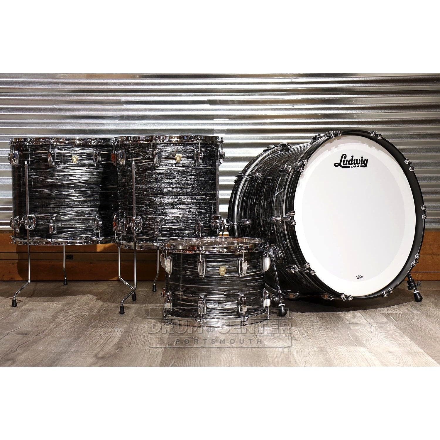 Ludwig Classic Maple 4pc 24/14/16/18 Drum Set Vintage Black Oyster