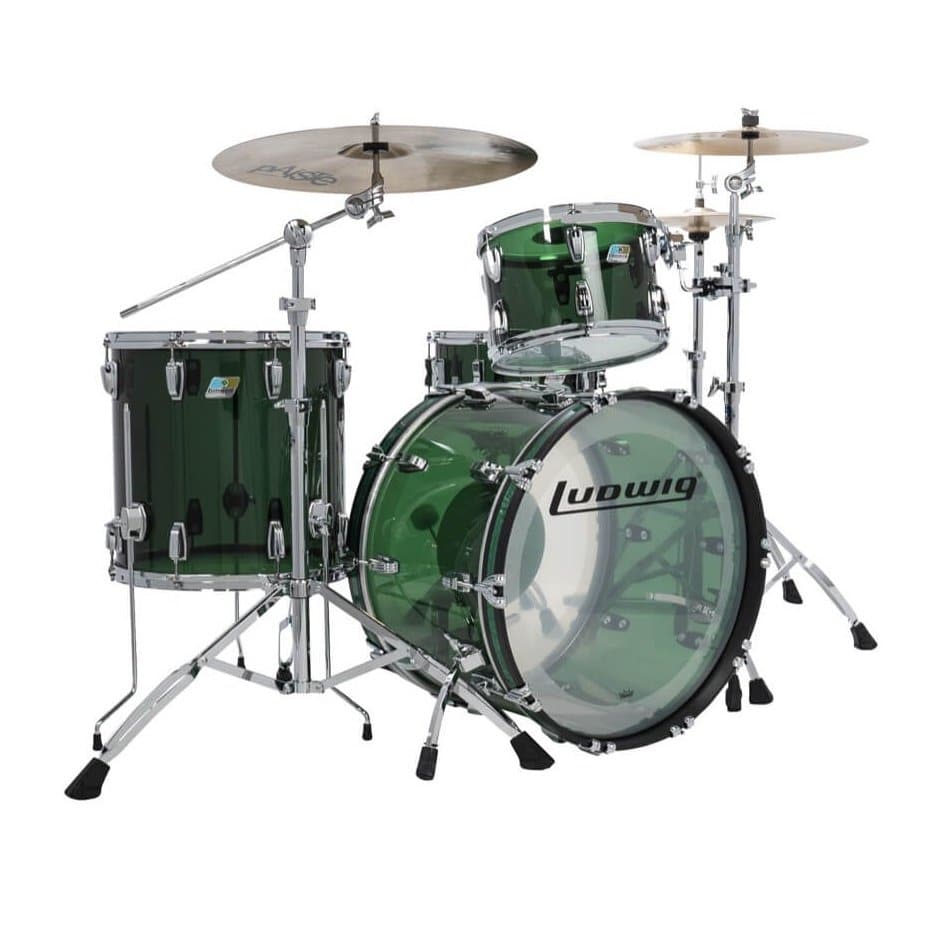 Ludwig Vistalite Pro Beat 3pc Drum Set w/Large Lugs - Green