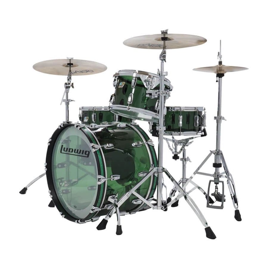 Ludwig Vistalite Pro Beat 3pc Drum Set w/Large Lugs - Green