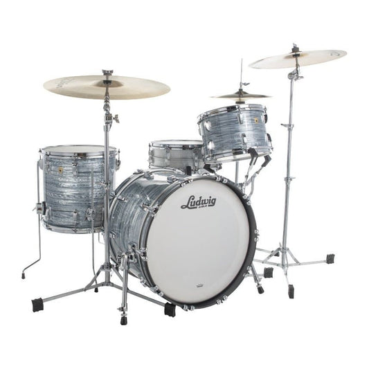 Ludwig Legacy Mahogany 3pc Downbeat Drum Set Vintage Blue Oyster