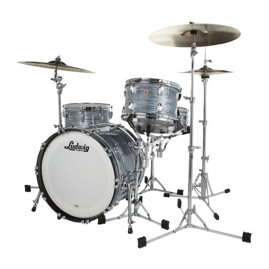 Ludwig Legacy Mahogany 3pc Downbeat Drum Set Vintage Blue Oyster