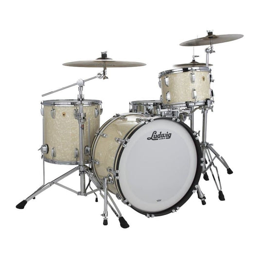 Ludwig Legacy Mahogany Fab Drum Set - Vintage White Marine