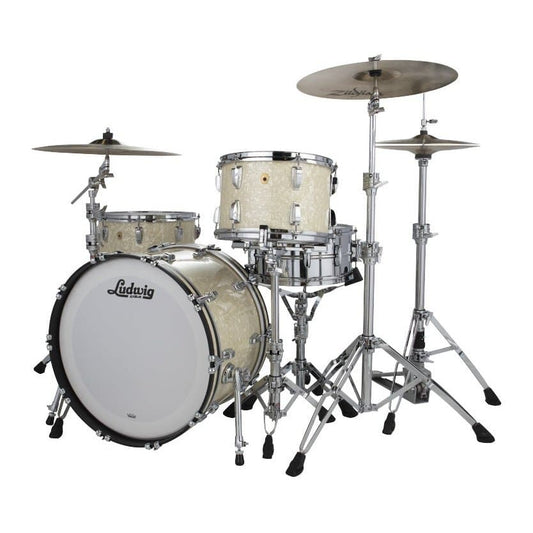 Ludwig Legacy Mahogany Fab Drum Set - Vintage White Marine