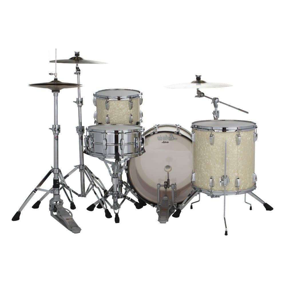 Ludwig Legacy Mahogany Fab Drum Set - Vintage White Marine