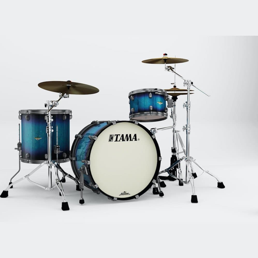 Tama Starclassic Maple 3pc Drum Set w/ 22bd, Smoked Black Nickel hw - Molten Electric Blue Burst
