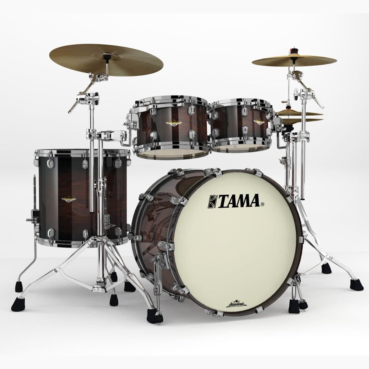 Tama Starclassic Maple 4pc Drum Set Dark Mocha Burst w/Black Nickel Hw