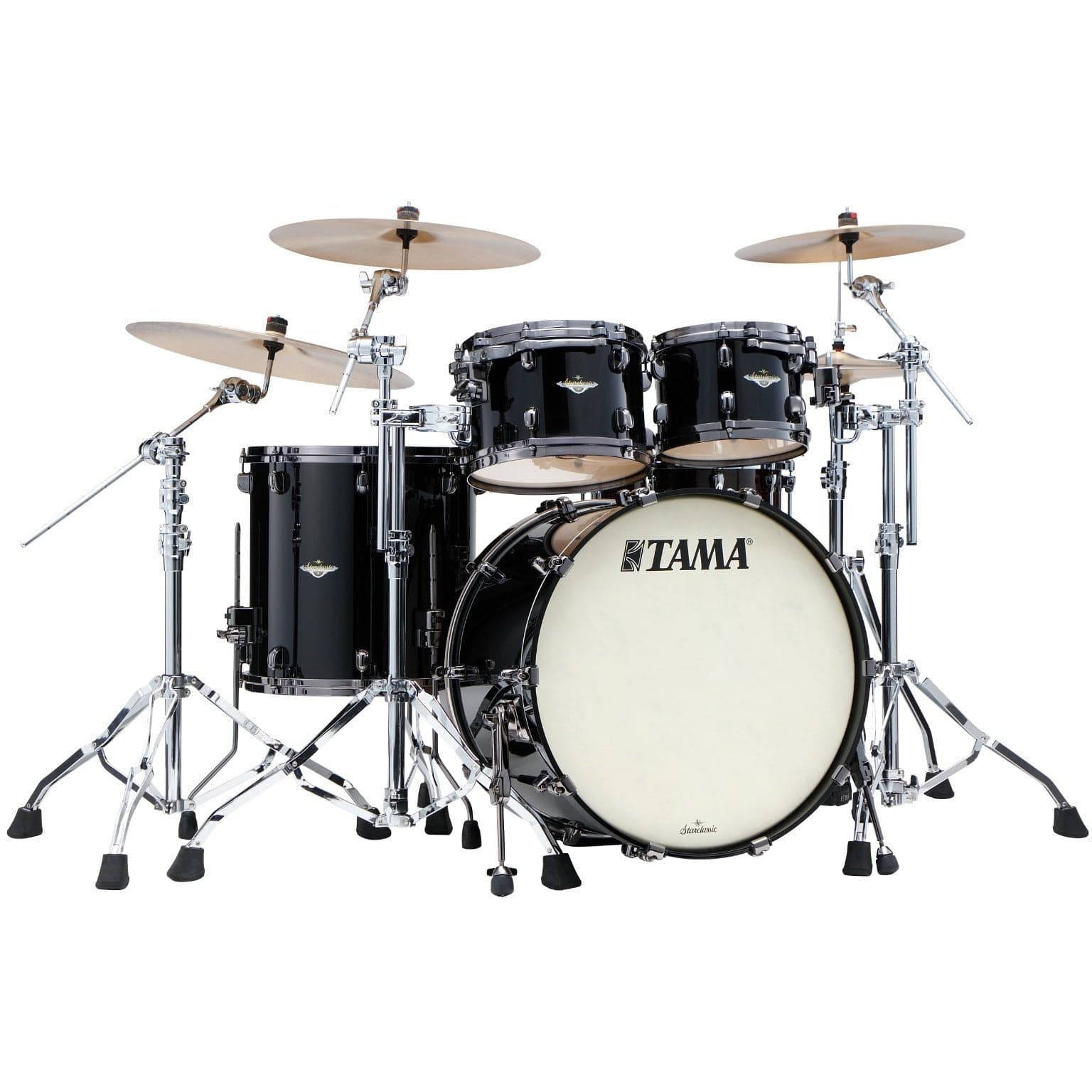 Tama Starclassic Maple 4pc Drum Set Piano Black w/Black Nickel Hw