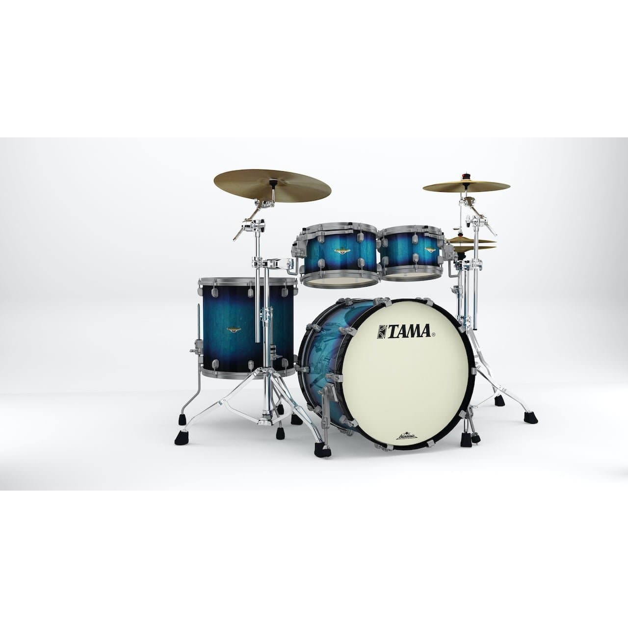Tama Starclassic Maple 4pc Drum Set w/ 22bd, Smoked Black Nickel hw - Molten Electric Blue Burst